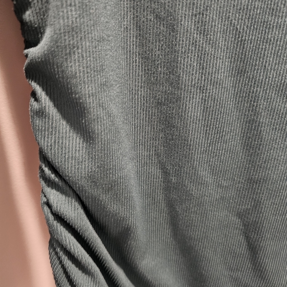 Justify Green Ruched Ribbed Bodycon Dress | Size Large - Picture 2 of 10